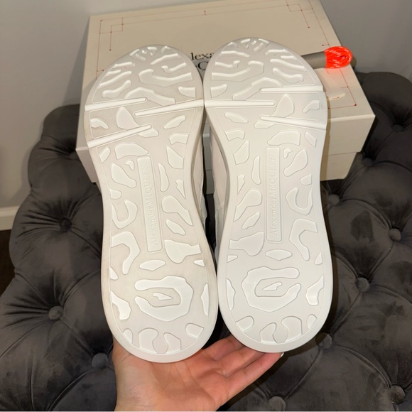 New Size 46 Alexander McQueen Sneakers White Silver - Picture 12 of 14